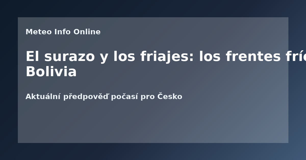 El surazo y los friajes: los frentes fríos del sur en Bolivia