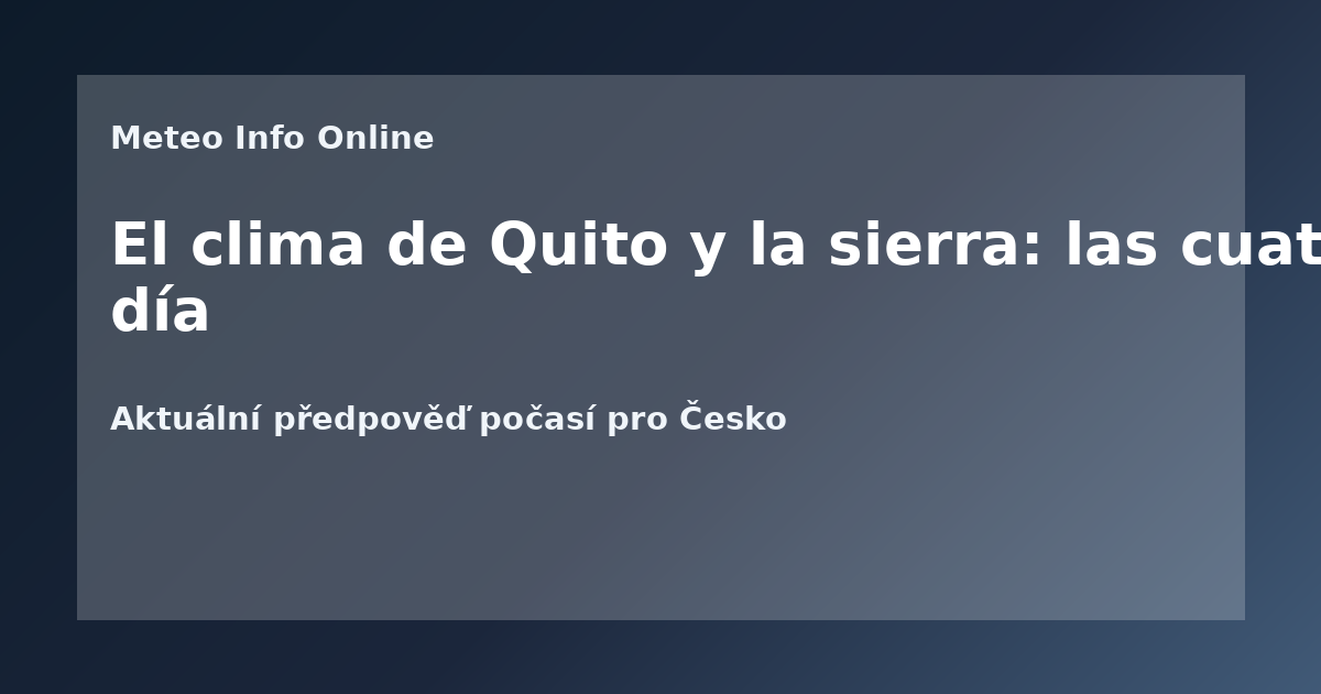 El clima de Quito y la sierra: las cuatro estaciones en un día