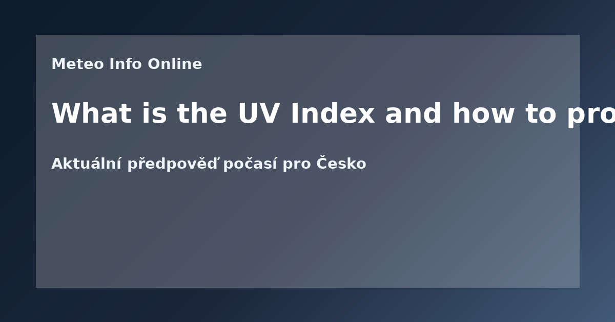 What is the UV Index and how to protect yourself