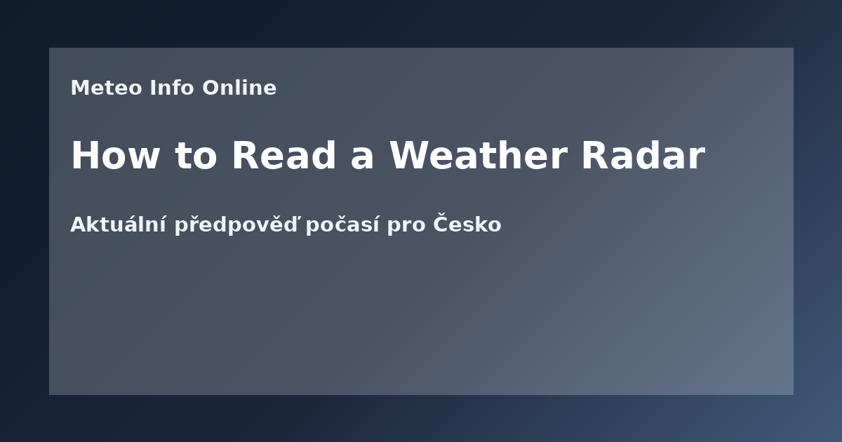 How to Read a Weather Radar